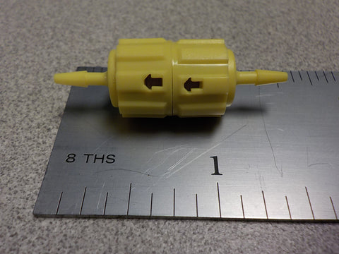 VALVE, CHECK, MINI 500 SERIES, 1/16 x 1/16 BARB, 0.1 PSI YEL